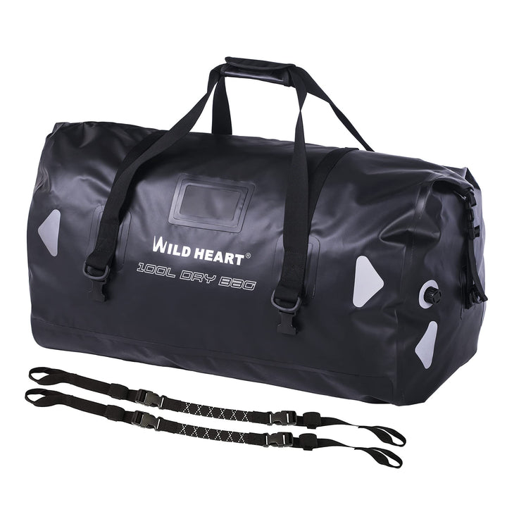 WILD HEART wasserdichte Reisetasche PVC500D Doppelboden mit Seil und Innentasche 40L 66L 100L Für Ka