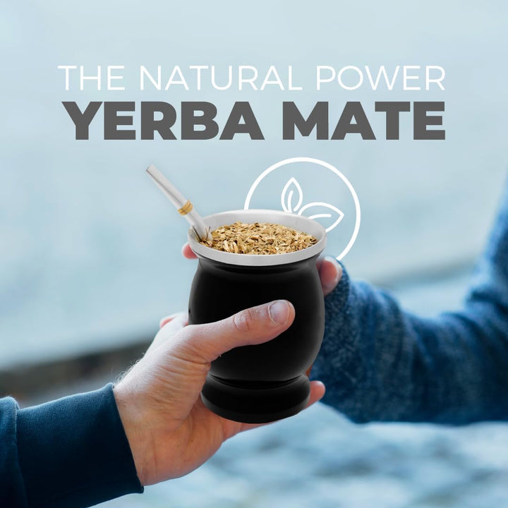 balibetov Yerba Mate Tee Set (Mate Becher) aus Rostfreiem Edelstahl mit Bombilla (Strohhalm) für Mat