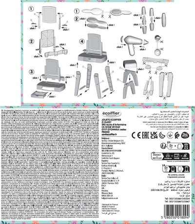 Ecoiffier Ma First Frisiertisch – 1809 – Nachahmungsspiel – 12 – 36 Monate – Spielzeug für Friseure,