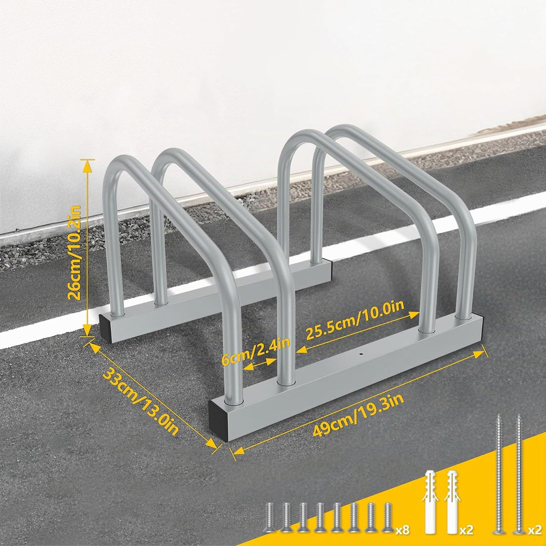 Fahrradständer für 2 Fahrräder Fahrradhalter Aufstellständer Boden und Wand Montage 37cm Radabstand