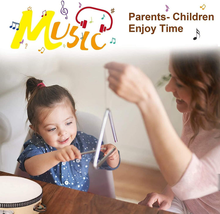 Johgee Musikinstrumente Set für Kinder, Kinderspielzeug ab 3 Jahre, Holz Percussion Set Schlagzeug S