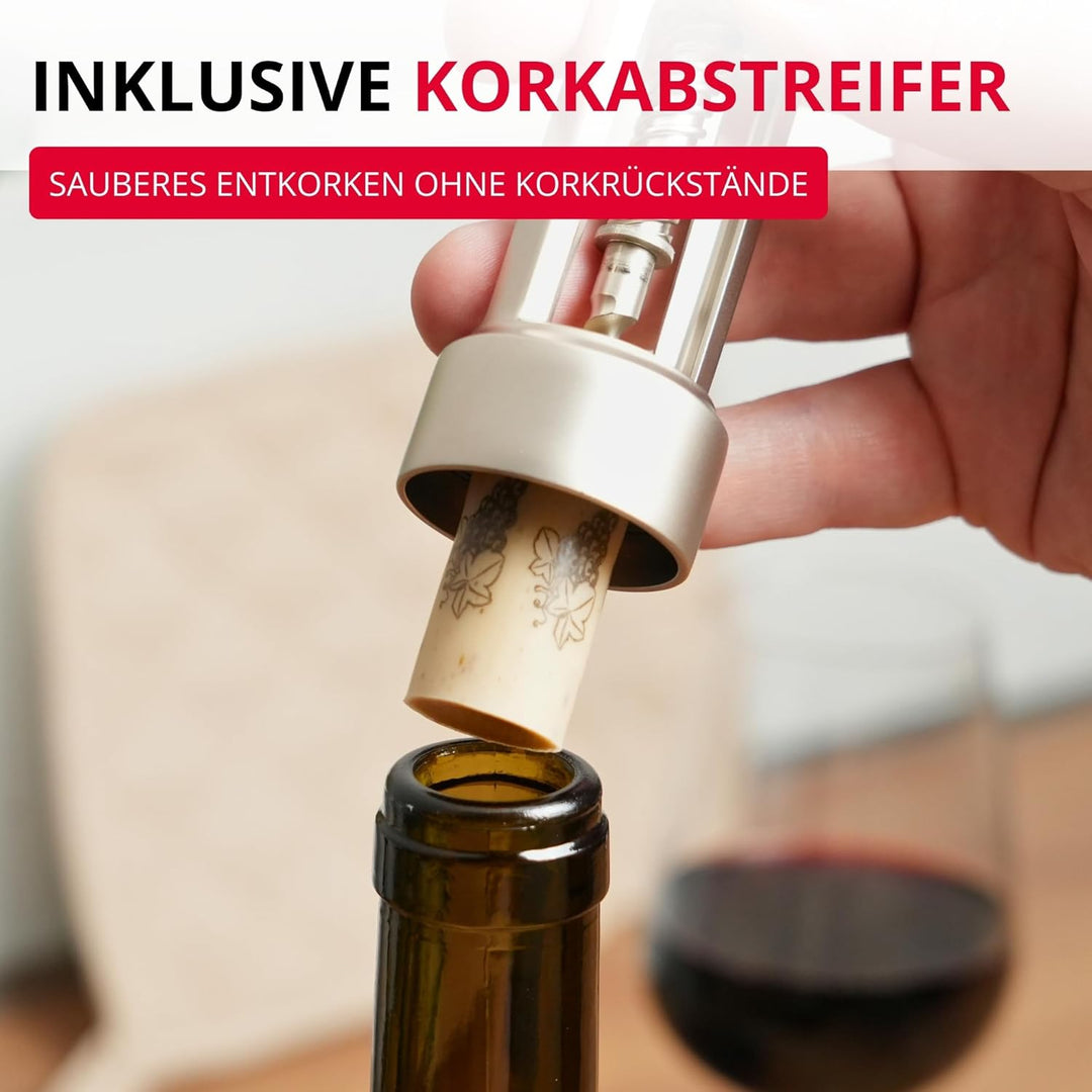 Westmark Glockenkorkenzieher mit Korkabstreifer, Monopol Edition, Stahl/Zink-Druckguss, Barolo, Edel
