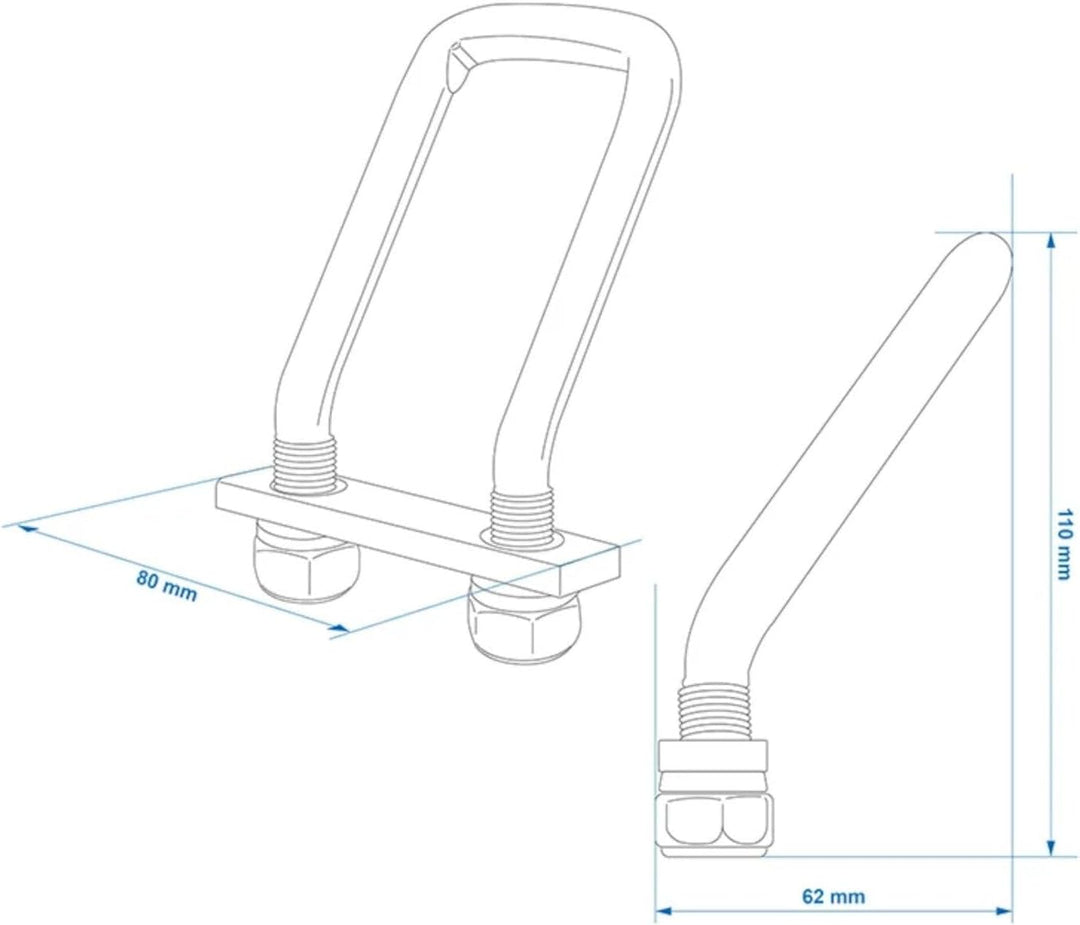 Preiswert&Gut 6X Zurrbügel mit Einer Zugkraft von 800kg - Zurrösen Zurrmulde für Anhänger, U-Bügel 6