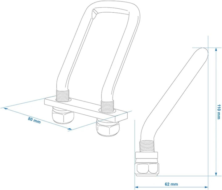 Preiswert&Gut 6X Zurrbügel mit Einer Zugkraft von 800kg - Zurrösen Zurrmulde für Anhänger, U-Bügel 6