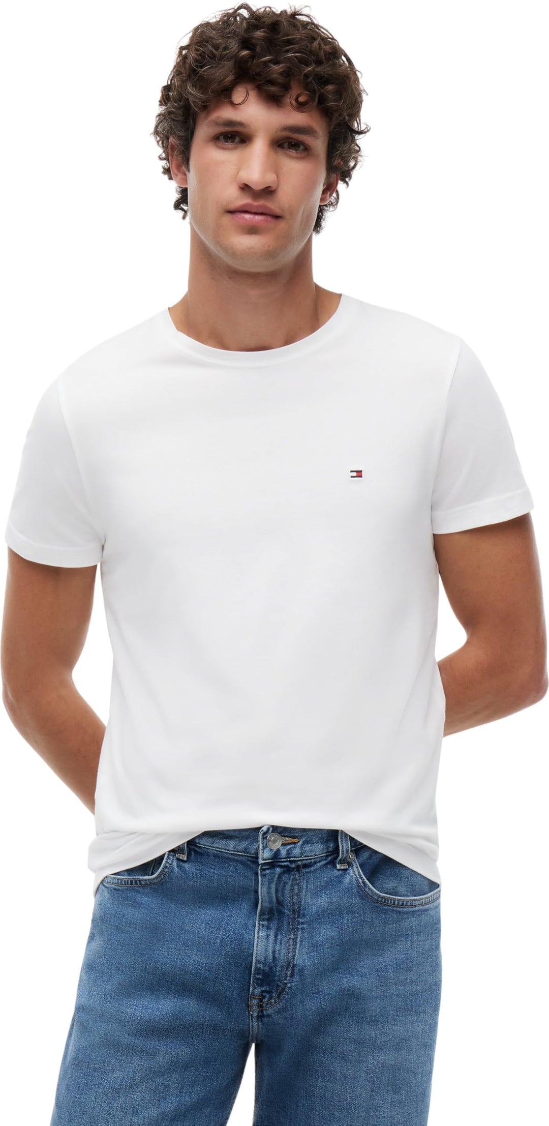 Tommy Hilfiger Herren Core Stretch Extra Slim Fit C-Neck Tee S/S-T-Shirts XXL Weiss, XXL Weiss