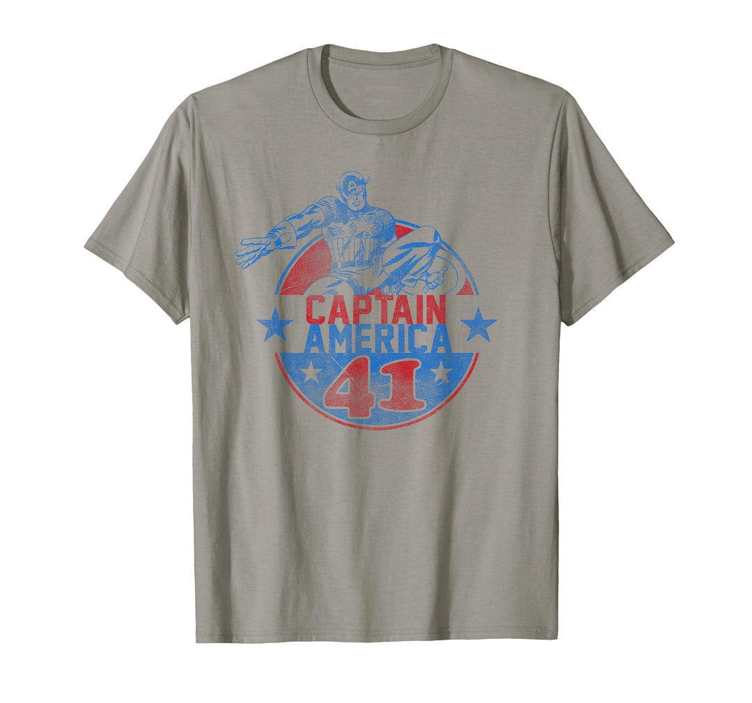 Kids Marvel Captain America Avengers '41 Badge Graphic T-Shirt 10 Slate