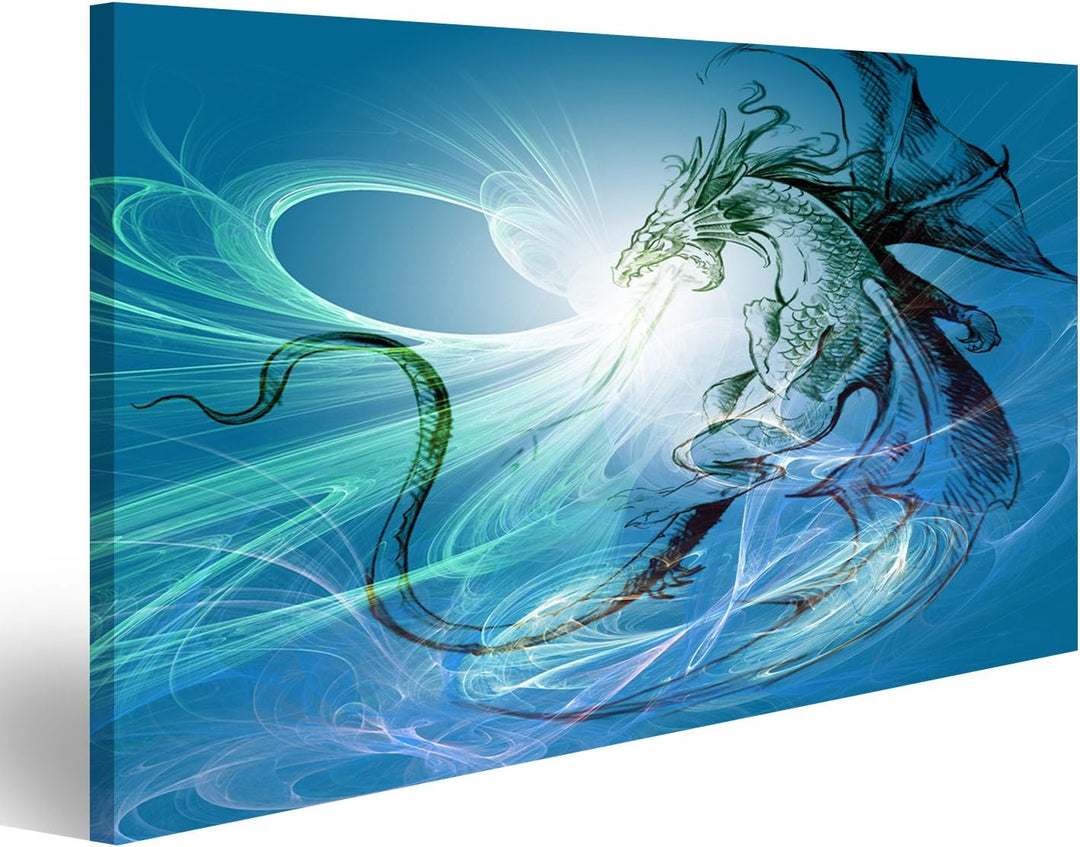 islandburner Bild auf Leinwand Feuer Spuckender Drache Fantasy Jugendzimmer Bilder Wandbilder Poster