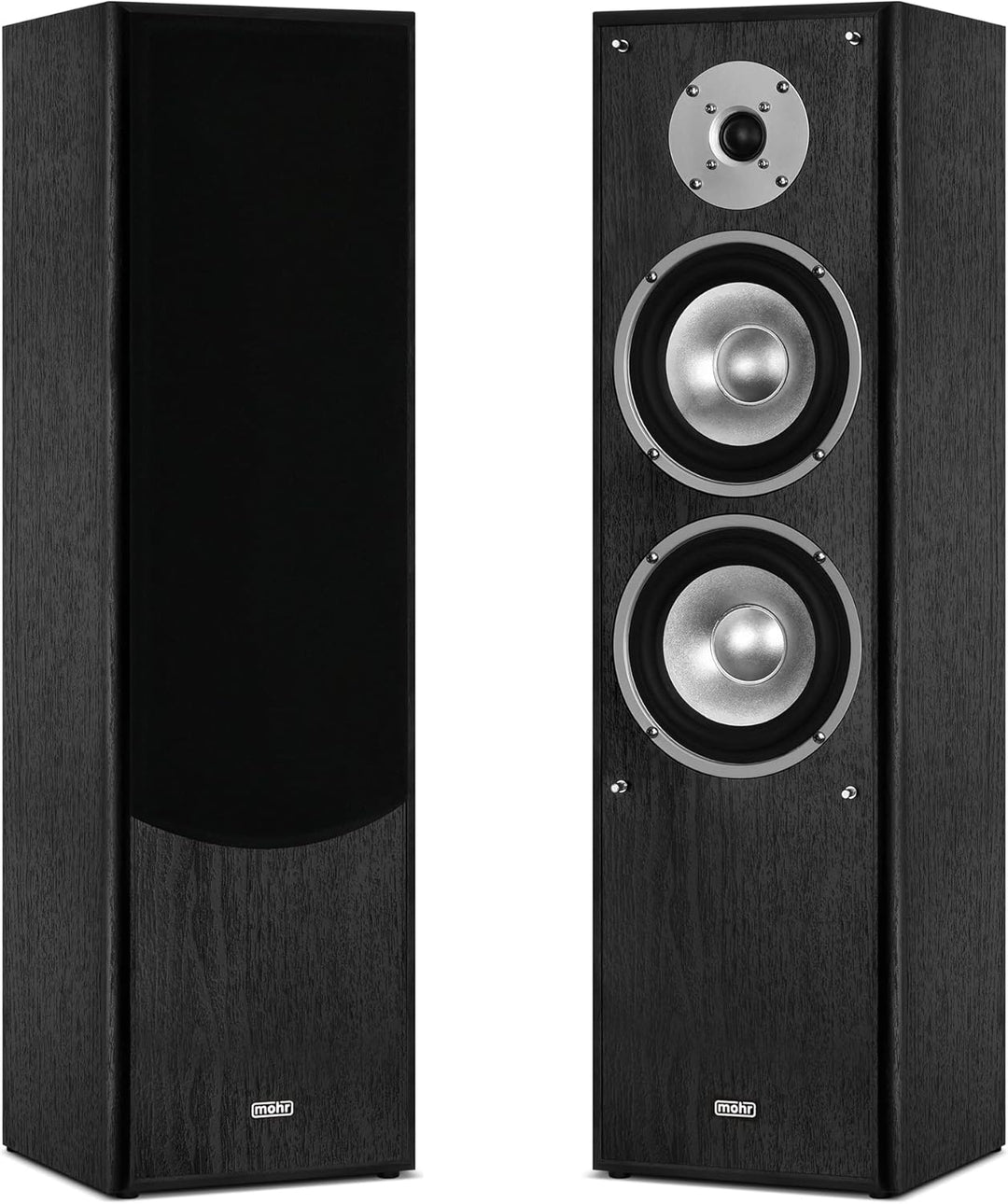 mohr 1 Paar Standlautsprecher SL10 schwarz, Lautsprecherboxen, HiFi Klang zum günstigen Preis, schwa