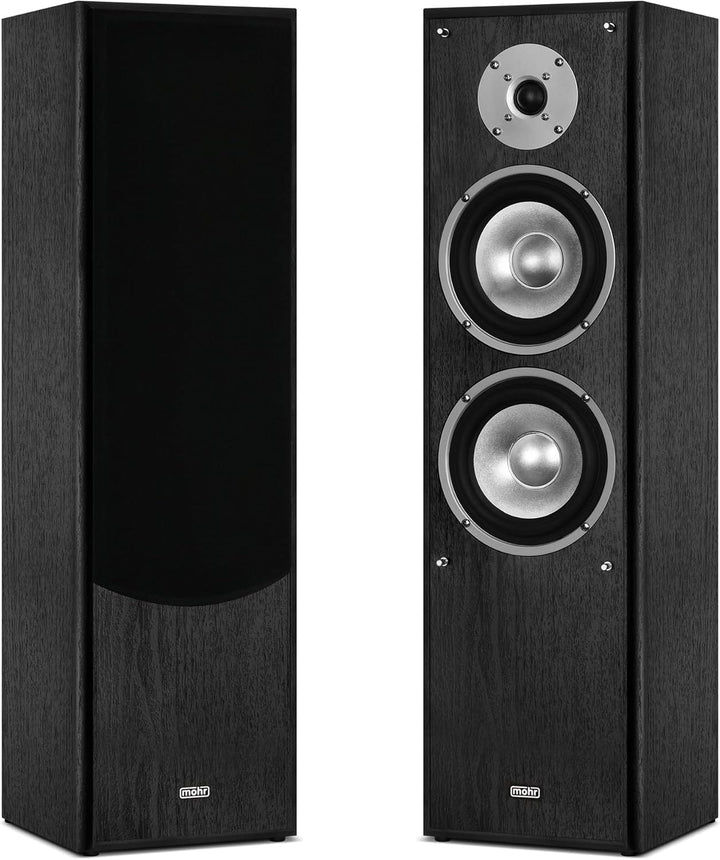 mohr 1 Paar Standlautsprecher SL10 schwarz, Lautsprecherboxen, HiFi Klang zum günstigen Preis, schwa