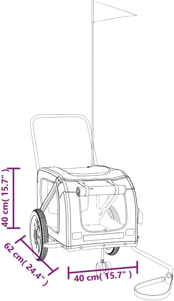 vidaXL Fahrradanhänger Hunde Hundeanhänger Hundetransporter Oxford-Gewebe Eisen Blau 122 x 52 x 53 c