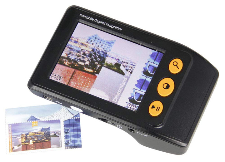 SAFE 9791 Leselupe Elektronisch"Pocket" - Bildschirm 9cm 2-25fach Vergrösserung Format 118 x 78 x 25