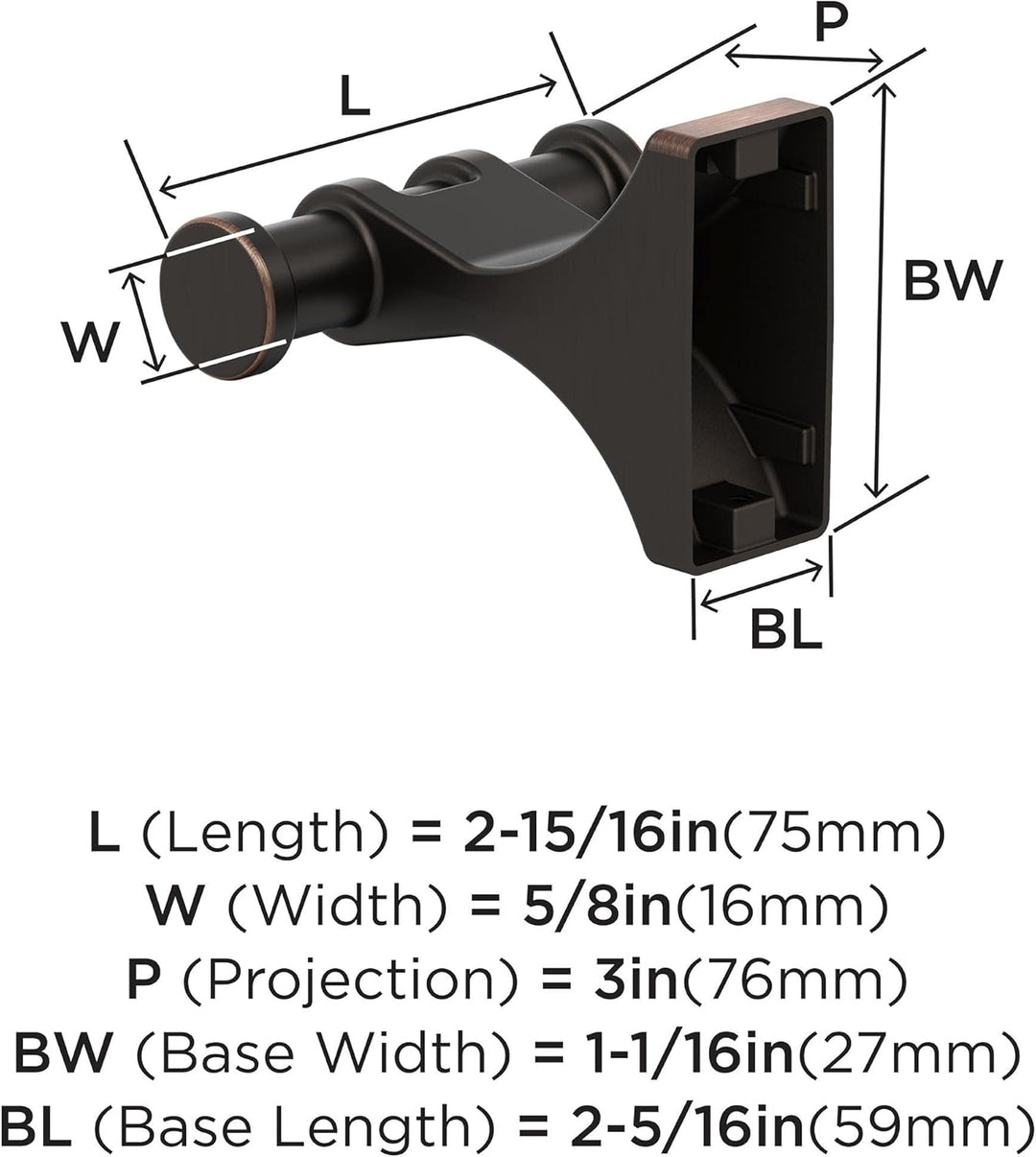 Amerock Davenport Übergangshaken für Bademäntel, ölgeriebener Bronze Robe Hook Oil Rubbed Bronze, Ro