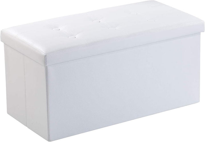 infactory Faltbox und Hocker: 2er-Set Faltbare 2in1-Sitzbänke und -truhen, 80 l, bis 300 kg, weiss (