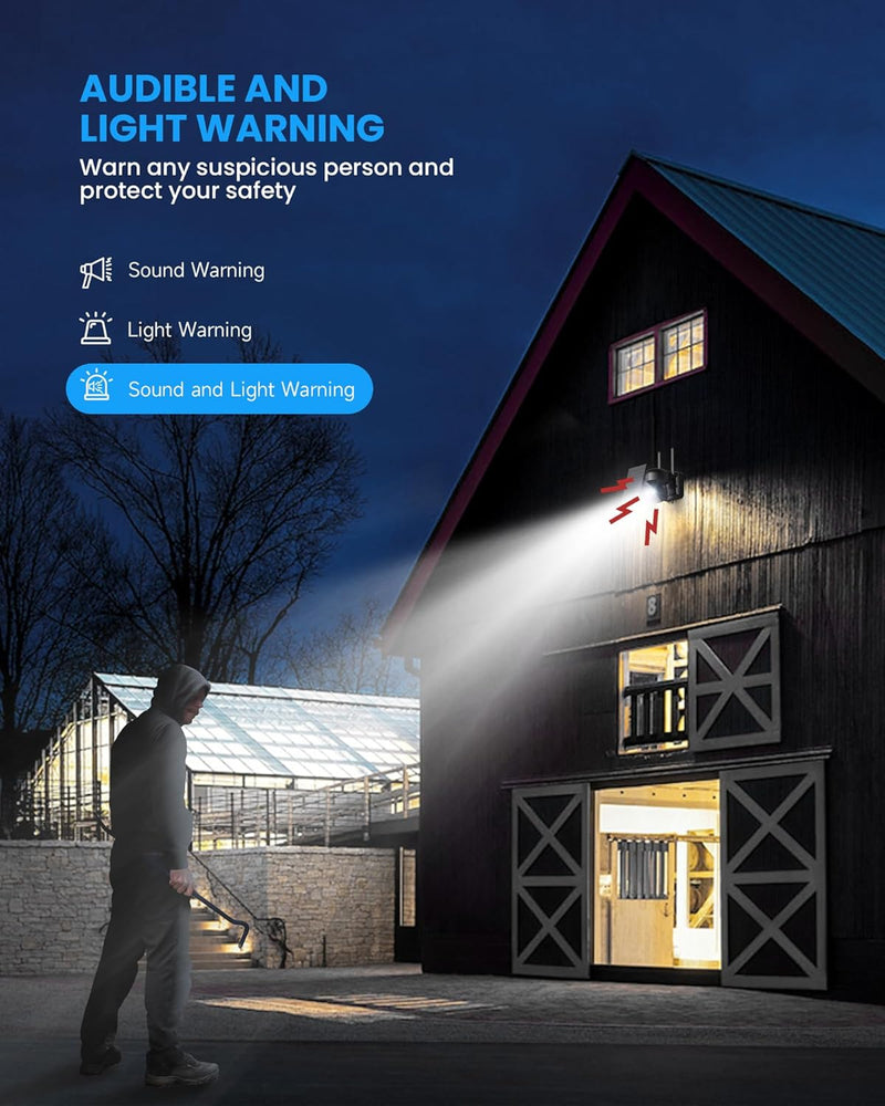 HOOISE 2K Überwachungskamera Aussen Solar, Kamera Überwachung Aussen Akku, 360° Kabellose Solar WLAN