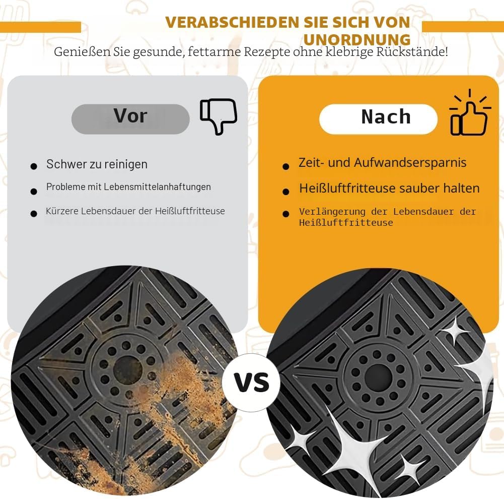 3 Stück Silikonform HeissLuftfritteuse Zubehör für Cosori Twinfry 10L,Silikonform Airfryer für Cosor