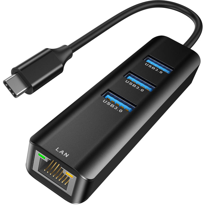 USB C zu Ethernet Adapter,ABLEWE 4-in-1 RJ45 zu USB-C/Thunderbolt 3 zu Gigabit Ethernet LAN Netzwerk