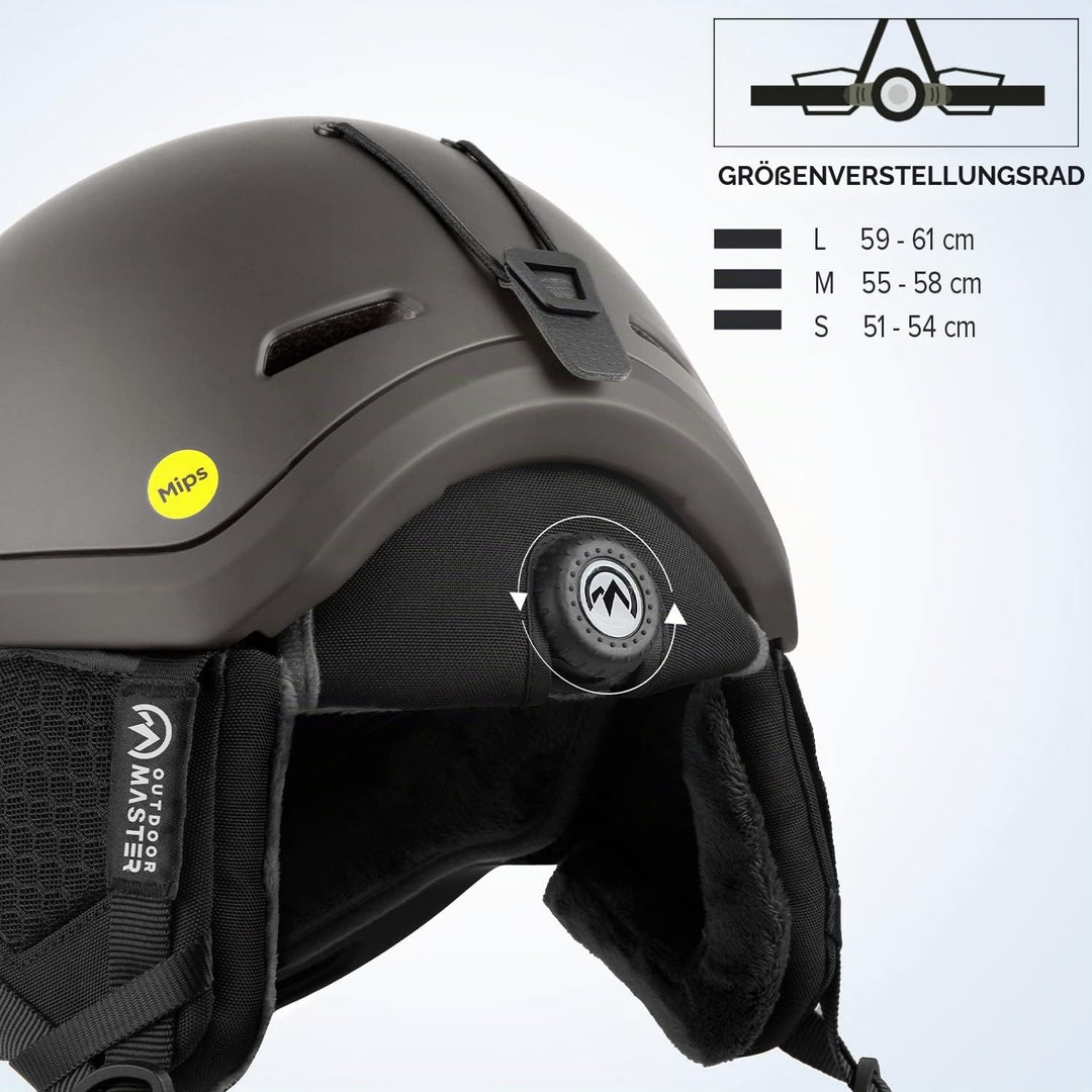 OutdoorMaster MIPS Skihelm, Snowboardhelm für Männer und Frauen, Snowboardhelm mit Ventilationssyste