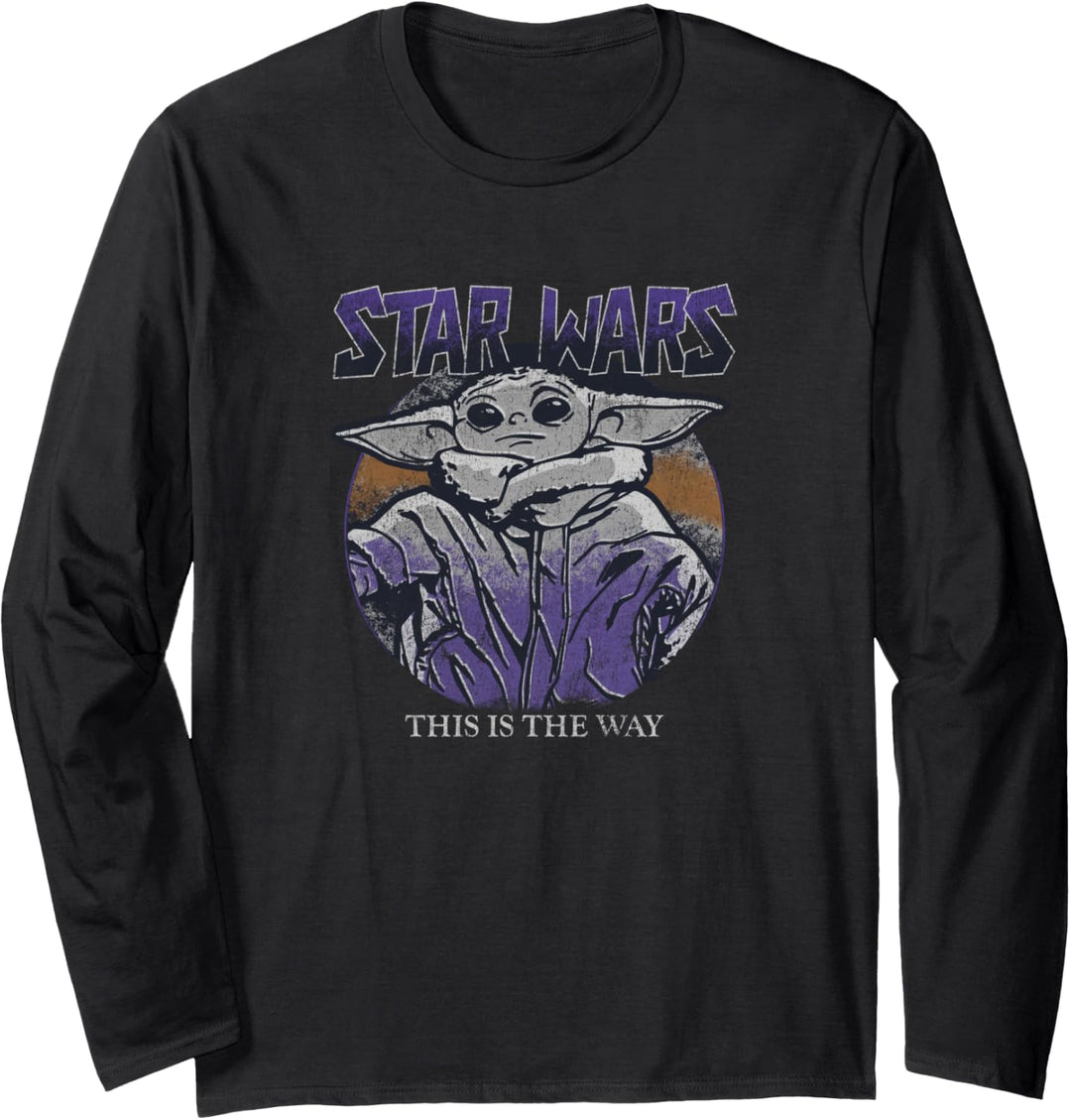 Star Wars: The Mandalorian The Child Purple Hue Portrait Langarmshirt