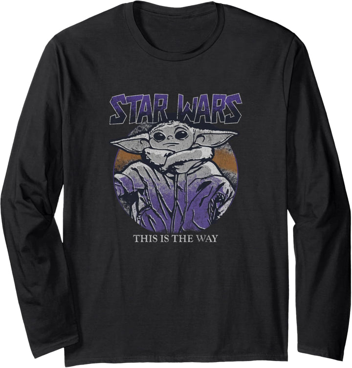 Star Wars: The Mandalorian The Child Purple Hue Portrait Langarmshirt