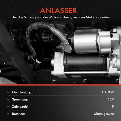 Frankberg Anlasser Starter Kompatibel mit Stilo 2005-2006 Agila (A) 2004-2007 Astra G/H 2003-2015 Co