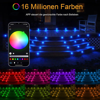 20er RGB LED Bodeneinbauleuchten Aussen WIFI DC12V Ø45mm IP67 Wasserdicht Einbauspots LED Terrasse E