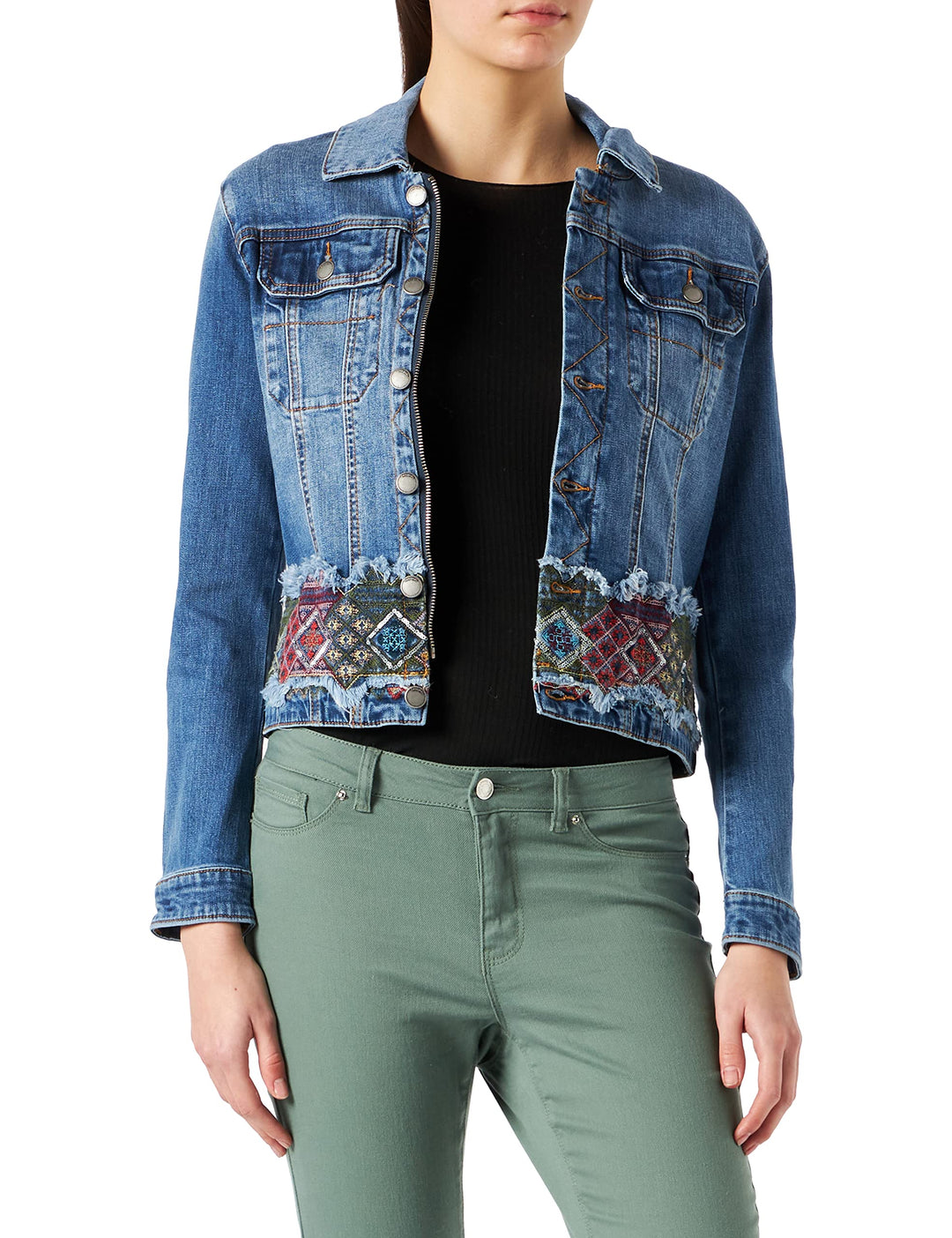 Desigual Damen Chaq_bakersf Jeansjacke XS Blau, XS Blau