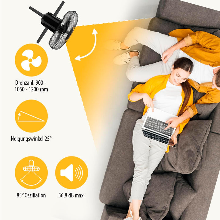Tristar VE-5756 Standventilator – 45 W – 40 cm Ø – 115 cm Höhenverstellbarer – 3 Geschwindigkeitsstu