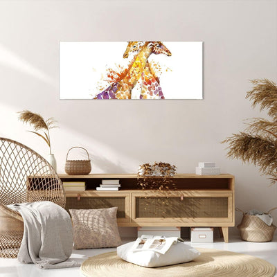 Wandbilder Dekoration Wohnzimmer Giraffen Tiere Kinder Safari Panorama Bilder auf Leinwand 120x50cm