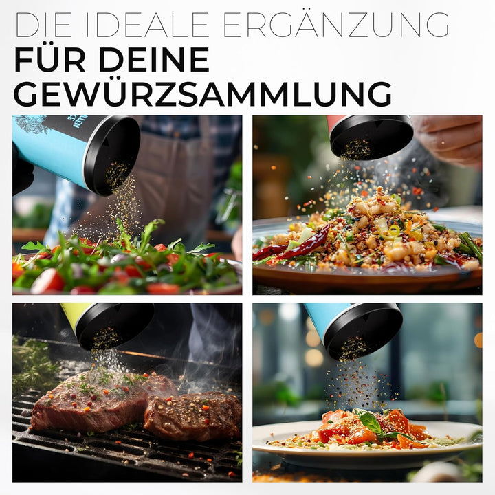 Graft Aufsatz für Gewürzdosen | 8 Stück | Passend für Just Spices Gewürze | Streuaufsatz für perfekt