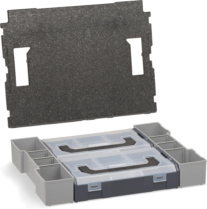 Aufbewahrungsbox Schrauben leer | L-BOXX 102 (grau) mit Insetboxenset Mini | Profi Werkzeugkoffer le