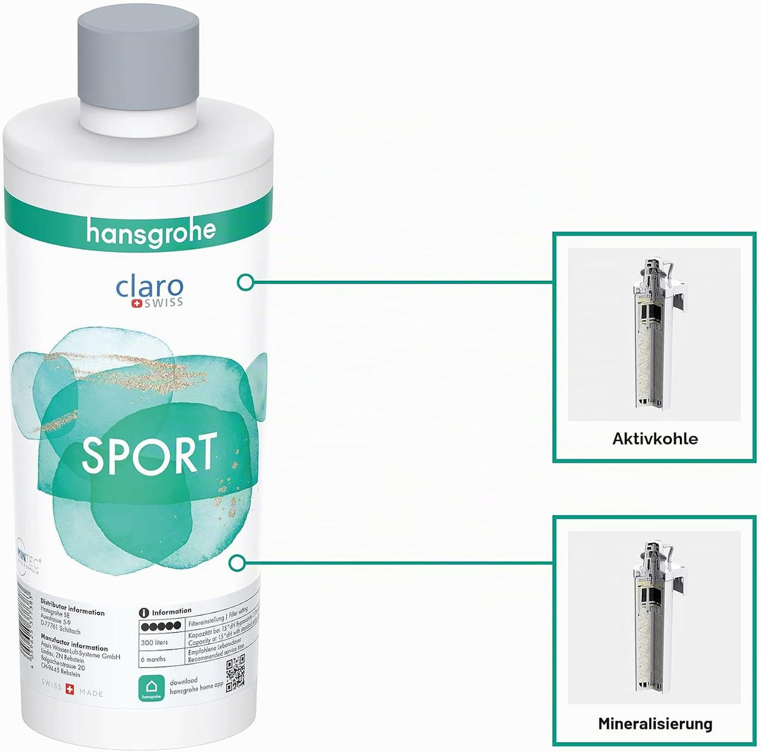 hansgrohe Mineralisierung und Filter Sport, Filterkartusche für Aqittura M91, Wasserfilter, Ersatzfi