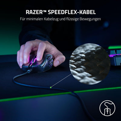 Razer Naga X - Kabelgebundene Gaming Maus mit 16 programmierbaren Tasten für PC/Mac (Optische Maus S