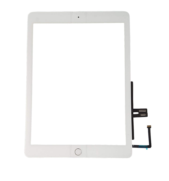 Smartex® Touch Screen Glas Digitizer WEIssE kompatibel mit iPad 6 (2018) - Home Button, Aufkleber un
