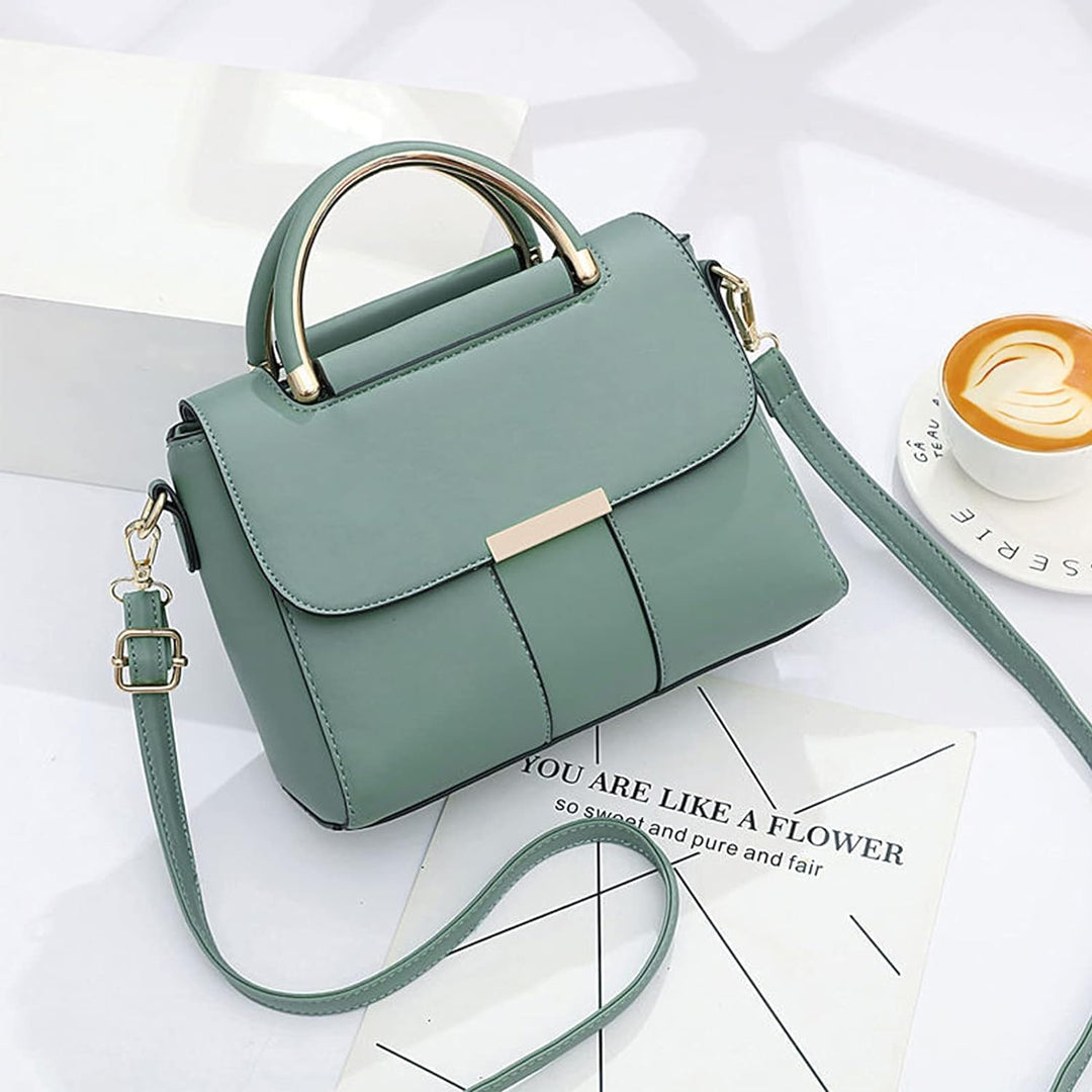 NICOLE &amp; DORIS Damen Handtasche mit Gewölbtem Griff Elegant PU Leder Schultertasche kleine Umhängeta
