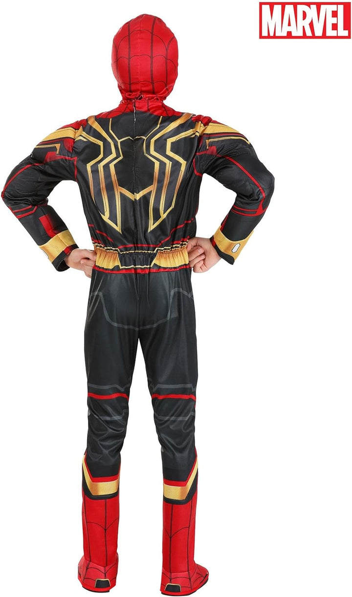 Marvel Jungen Deluxe Iron Spider Man Kostüm, Kinder Spiderman integrierter Anzug für Kinder Grösse M
