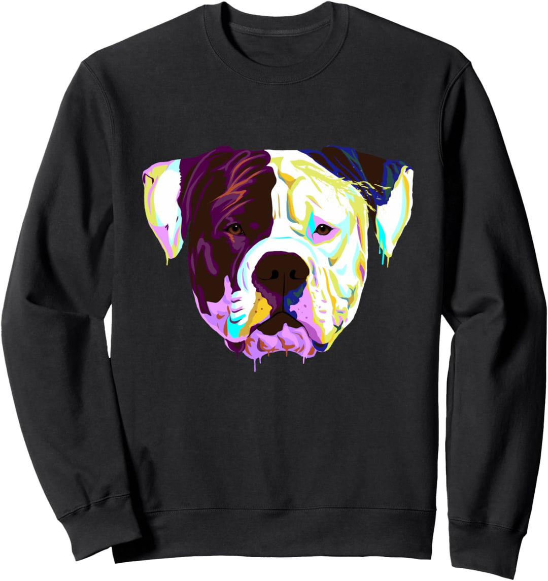 Bunter Old Country Bulldog Splash Hund American Bulldog Sweatshirt