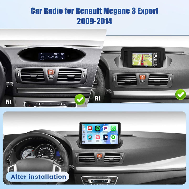 [4G+128G] Inefala Android 15 Autoradio für Renault Megane 3 2009-2014 mit Wireless Carplay Android,