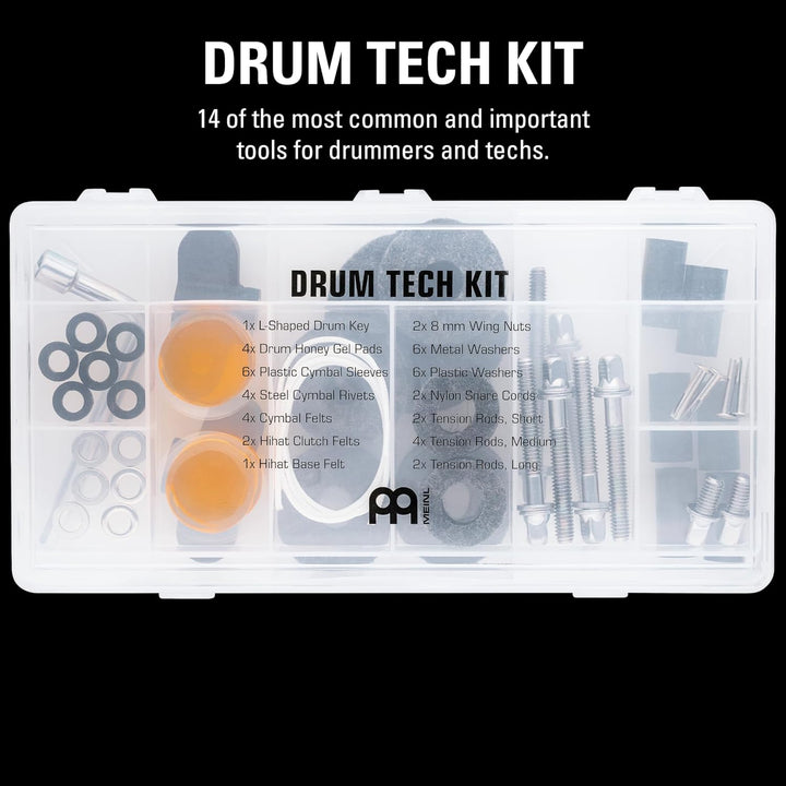 Meinl Cymbals Drum Tech Kit – Schlagzeug Zubehör Ersatzteile Set (46-teilig) mit Stimmschlüssel, Bec
