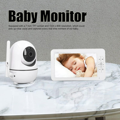 Septpenta Babyphone mit Kamera und Audio, Zwei Wege Audio Smart Babyphone mit 7 Zoll 1024 X 600 Bild