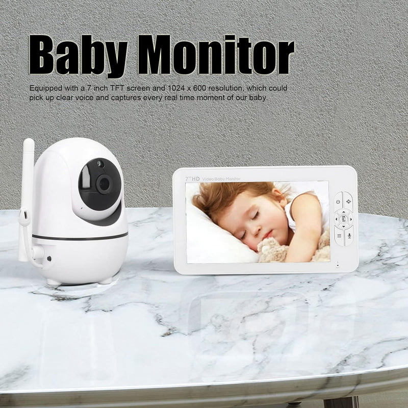 Septpenta Babyphone mit Kamera und Audio, Zwei Wege Audio Smart Babyphone mit 7 Zoll 1024 X 600 Bild