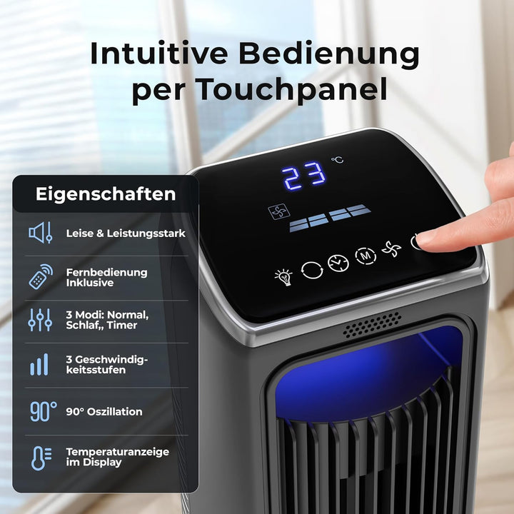 Balter Turmventilator mit Fernbedienung, Ventilator leise 106 cm, Standventilator mit Oszilation, mo