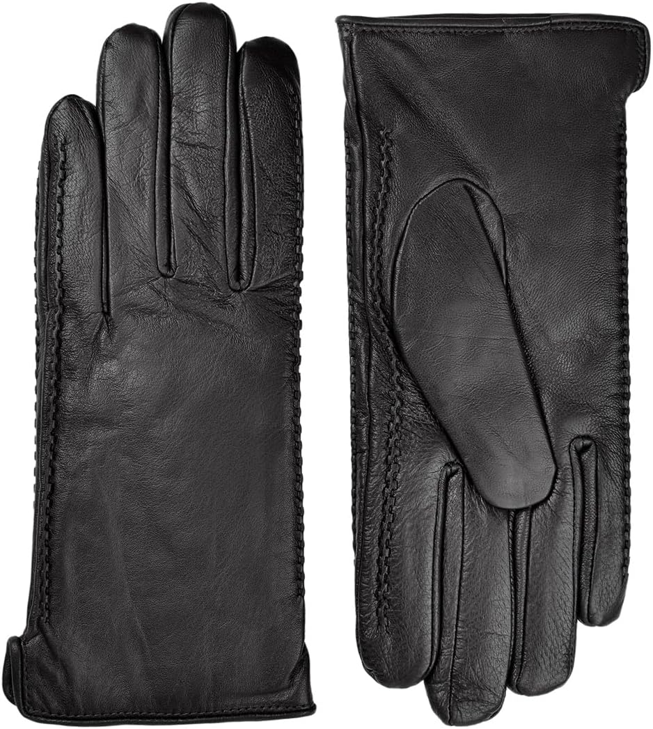 Harssidanzar Damen Fahrhandschuhe Leder Winter HL001EU L Schwarz, L Schwarz