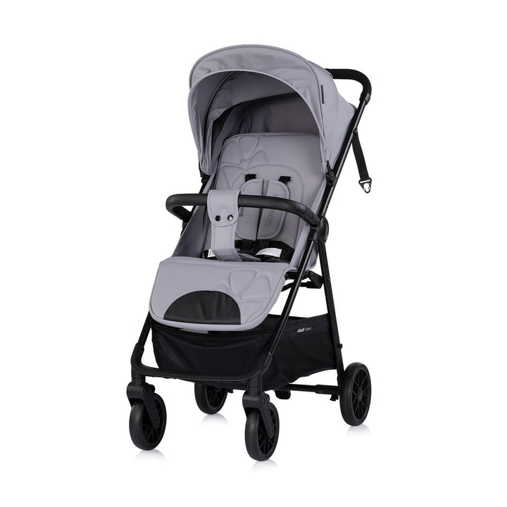 Chipolino Kinderwagen Blossom Stossdämpfer verstellbare Rückenlehne Korb bis 22kg grau, grau