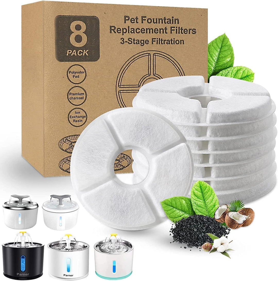 Parner Ersatzfilter für Katzenbrunnen, gesunde und hygienische Filter für Haustier Wasserspender. (1