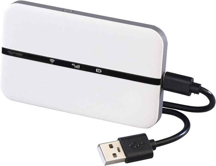 simvalley MOBILE Mobiler WLAN Router: Mobiler 4G/LTE-Router im Kreditkartenformat, bis 150 Mbit/s, A