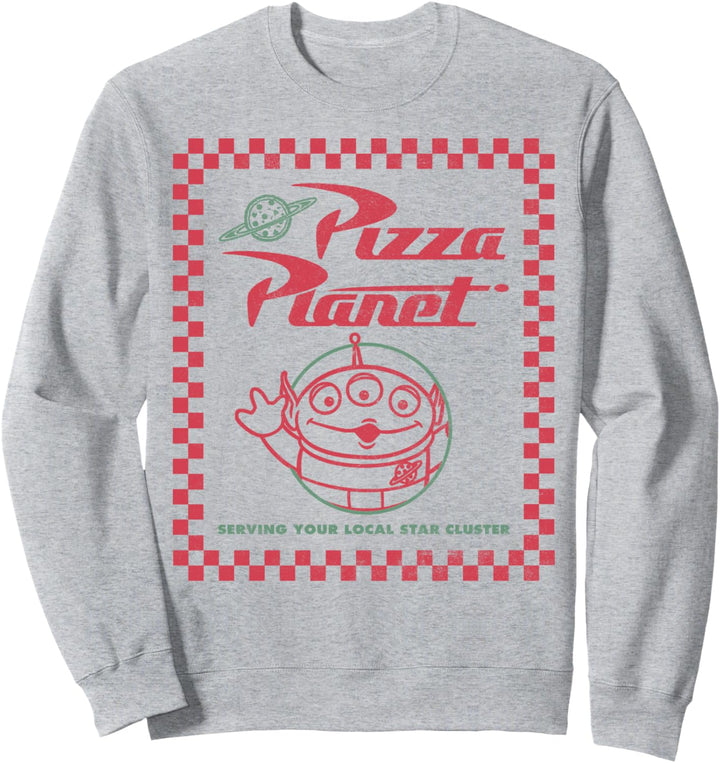 Disney Pixar Toy Story Alien Pizza Planet Box Art Sweatshirt