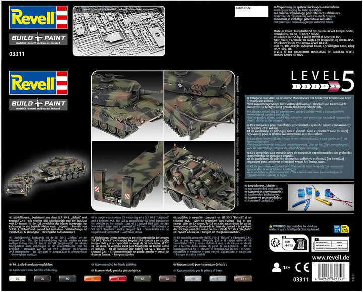 Revell REV-03311 SLT 50-3" Elefant und Leopard 2A4, 1:72 Toys, 12 Jahre to 99 Jahre, farbig