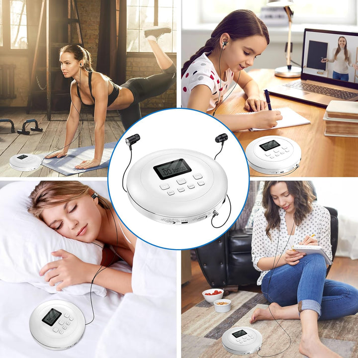 Gueray Tragbarer CD-Player CD Spieler Persönliche CD Player mit Kopfhörer LCD Display Anti-Skip Schu
