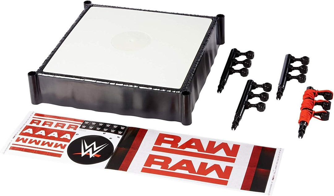 WWE Superstar Wrestling Ring - RAW - Komplett mit Pro-Tension-Technologie und gefederter Matte, ca.