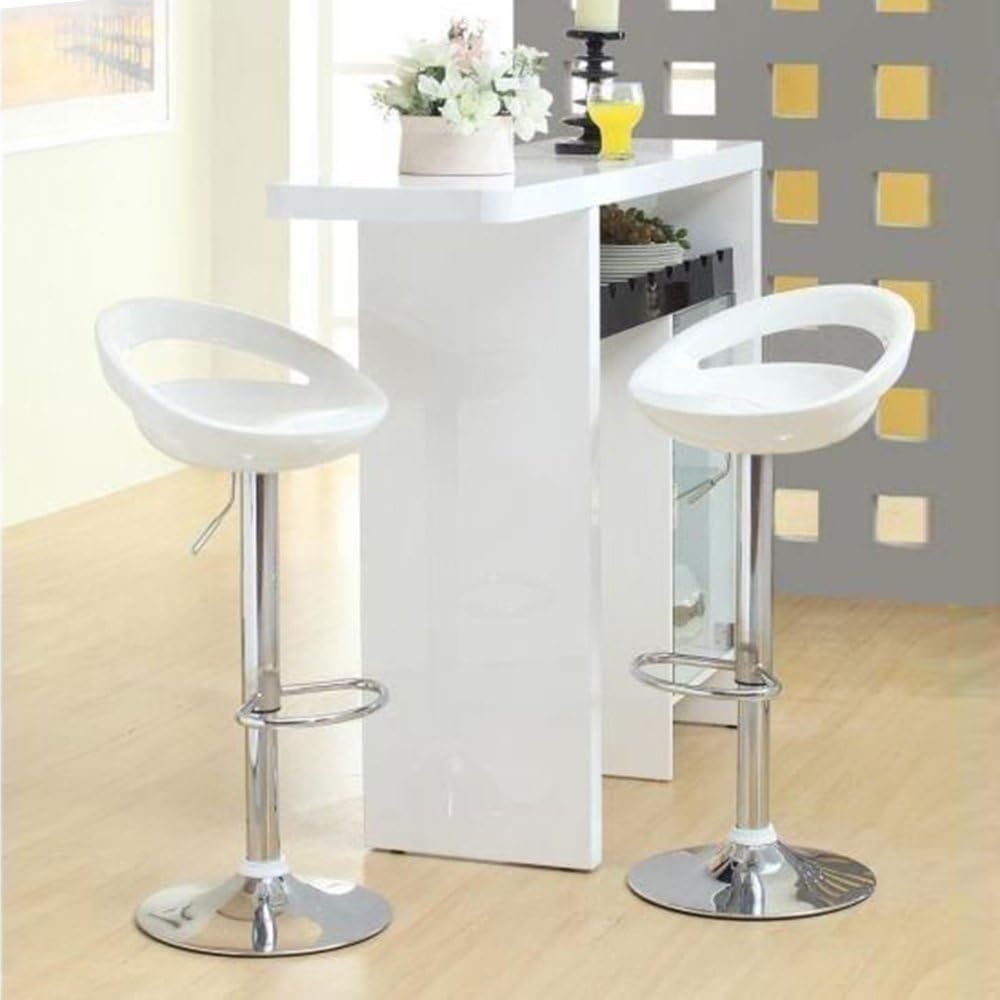 Barhocker 2er Set aus ABS Kunststoff, drehbar Barhocker in Höhe verstellbar von 55 bis 75 cm, Barhoc